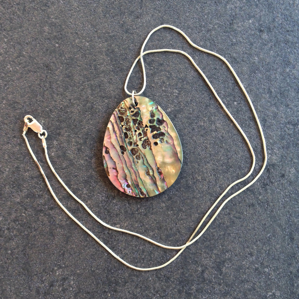 Lovely Abalone and Silver Necklace